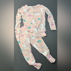 Posh Peanut Bamboo Olive unicorn classic pajama set